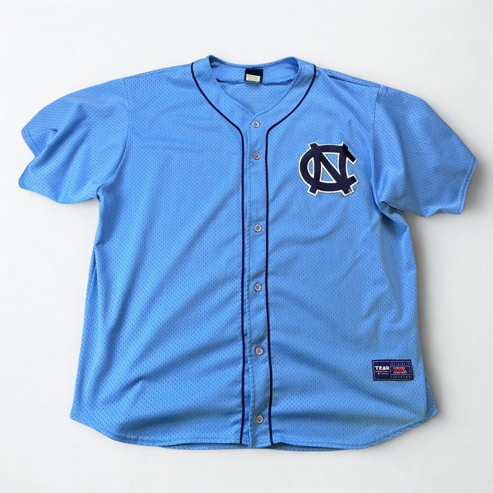 Champs Baseball Jersey Mens XXL UNC North Carolina Tar Heels Blue Mesh NCAA